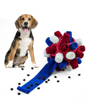 Larimuer sniffing ball for dogs sniffing car sniffing toys interactive dog toys portable pets snuffle ball toy for small medium -sized dogs pet (red white blue)