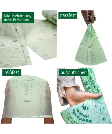 Biomat Compostable 20L Organic Waste Bags with Handle - 130 Premium Quality Bags DINPlus Certified Climate-Neutral Made in Germany (5 Pack) - Buy Online on GoSupps.com