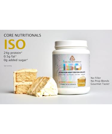 Core Nutritionals ISO Whey Protein Isolate - 25g Protein Zero Fillers 32 Servings Vanilla Cake - 100% Micro Filtered 2 Pound - Buy Online on GoSupps.com