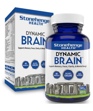 Stonehenge Health Dynamic Brain Supplement  Memory, Focus, & Clarity Formulated with 40 Unique Nootropic Ingredients Including Phosphatidylserine, Bacopa Monnieri, and Huperzine A