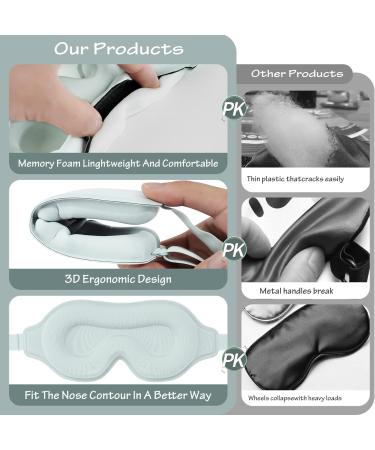 2 Pack 3D Contoured Sleep Mask for Men and Women - 100% Light Blockout, Adjustable Strap - Ideal for Travel, Shift Work - Black/Grey - Buy Online on GoSupps.com