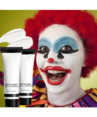 White Face Makeup - Anti-Smudge Foundation | 37ml Long Lasting Stain Resistant Matte Finish for Adult Children Party Christmas Halloween Stage Cosplay - Buy Online on GoSupps.com