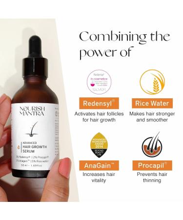 Buy Advanced Hair Growth Serum for Men & Women | Redensyl Anagain Procapil & Rice Water - Boost Hair Growth & Prevent Thinning for All Hair Types - Buy Online on GoSupps.com