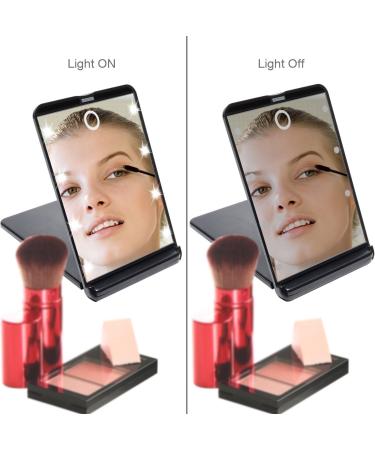 Compact LED Pocket Mirror | Dimmable 8 Light Travel Mirror | 1 /2 Magnification Makeup Essential - Buy Online on GoSupps.com