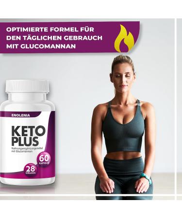Buy Enolenia KETO PLUS Capsules - High Dose Glucomannan Dietary Supplement for Men & Women 60 Capsules - International Shipping Available - Buy Online on GoSupps.com