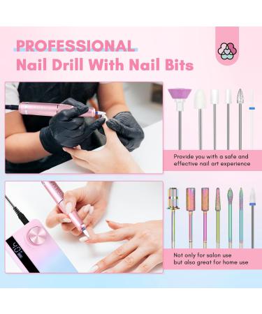 SAVILAND Portable Nail Drill - 40000 RPM Digital Pro Electric E-File | Cordless Fast Remover for Acrylic Nails | Anti-Shaking Manicurist Tool in Blue & Pink - Buy Online on GoSupps.com