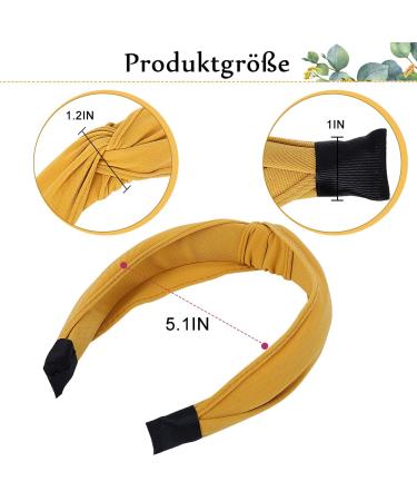 Buy Boho Twisted Women's Hair Ties | Flower Printed Elastic Headbands for Yoga & Sports - Yellow (2 Pack) - Buy Online on GoSupps.com