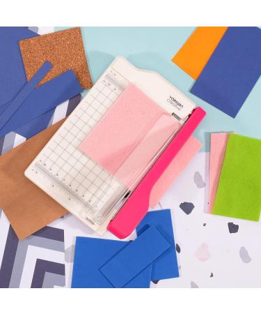 Vaessen Creative Trim Easy Mini Guillotine Cutter - 4x6 Trimmer for Paper, Cardstock, Foam, Felt & More - White/Pink - Buy Online on GoSupps.com