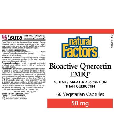 Natural Factors Bioactive Quercetin EMIQ 50 mg - 60 Vegetarian Capsules for Immune Support - Buy Online on GoSupps.com