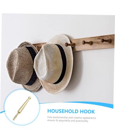 Mikikit Brass Hooks 2pcs Brass Coat Hook Wall Mounted Clothing Rack Door Hanger Hook Household Hook Single Key Chain 5x0.8cm As Shown - Buy Online on GoSupps.com