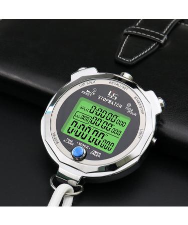 Rolilink Metal Stopwatch with Backlight, 100 Lap Memory, Waterproof Timer for Sports and Competitions - Buy Online on GoSupps.com