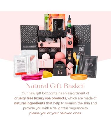 AVUX Beauty Care Box 22pcs: Bath and Body Set with Jelly Mask, Soap, Jade Roller, Gua Sha, Bath Bomb & More - Perfect Spa Gift for Girls and Women - Ideal for Birthdays and Weddings (20 Pcs) - Buy Online on GoSupps.com