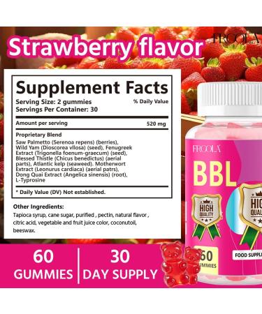Frcola BBL Gummies Design for Women Health with Herbal Formula Strawberry Flavor 60 Counts - Buy Online on GoSupps.com
