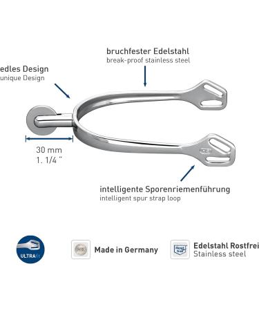 Sprenger - ULTRA FIT stainless steel spurs with big round rowel stainless steel 25 - Buy Online on GoSupps.com