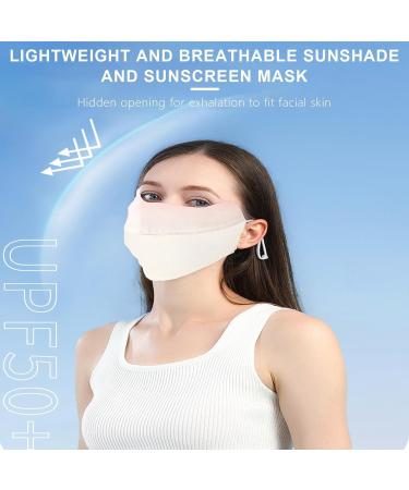 Sun Protection Masque - Breathable UV Protection Ice Silk Face Masque | Reusable Sun Shield Face Cover for Women Sunscreen Masque for Fishing Hiking Cycling Gradient bean paste - Buy Online on GoSupps.com