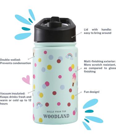 12oz Kids Stainless Steel Thermal Bottle with Straw Lid - Confetti Treats | Keeps Drinks Fresh for 12 Hours - Easy-to-Drink Design for Toddlers - Buy Online on GoSupps.com