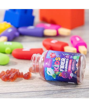 Kids Fiber Gummy Bears - Sugar Free Plant Based Prebiotic - Digestive Health & Regularity - 60 Vegan Berry Gummies - Buy Online on GoSupps.com