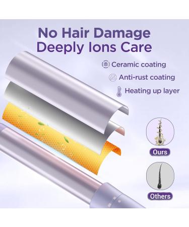 5 in 1 Wand Curling Iron Set - Versatile Curling Wand & Hair Straightener with 3 Ceramic Barrels Fast Heat & Accessories - Purple - Buy Online on GoSupps.com