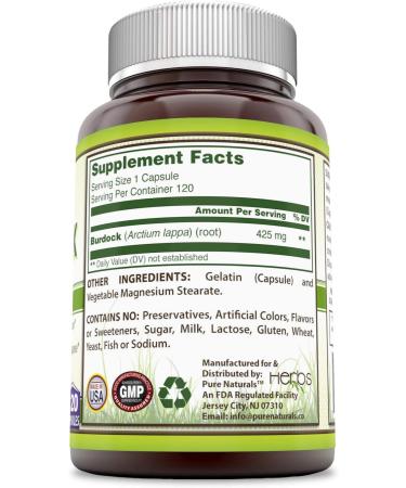 Pure Naturals Burdock Root 425mg 120caps - Buy Online on GoSupps.com