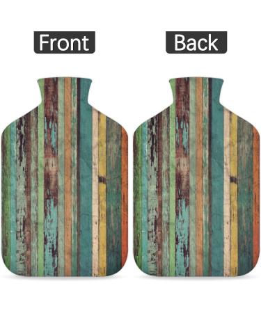Vintage Wooden Heat Bottle 2L with Fluffy Cover | Cozy Hot Water Bottle for Pain Relief | Back Neck & Shoulders - Buy Online on GoSupps.com