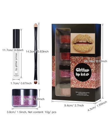 LOKFAR 4 Colors Glitter Lip Kit - Waterproof & Long Lasting Shiny Diamond and Metallic Lip Makeup Set - Buy Online on GoSupps.com