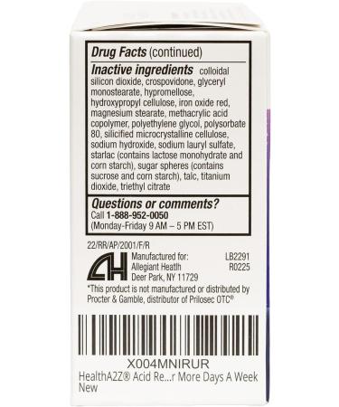 HealthA2Z Acid Reducer | Omeprazole 20mg | Delayed - Release Tablets | 24 Hours | Treats Frequent Heartburn | Occuring 2 or More Days A Week (42 Counts) - Buy Online on GoSupps.com