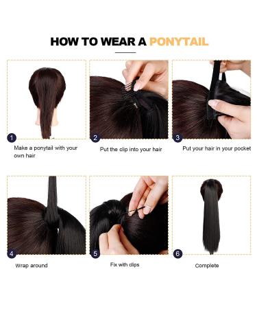 Premium 24-Inch Brown & Blonde Clip-In Ponytail Extensions | Smooth Artificial Hair Braid Wrap | Long Natural Hairpieces for Instant Style - Buy Online on GoSupps.com