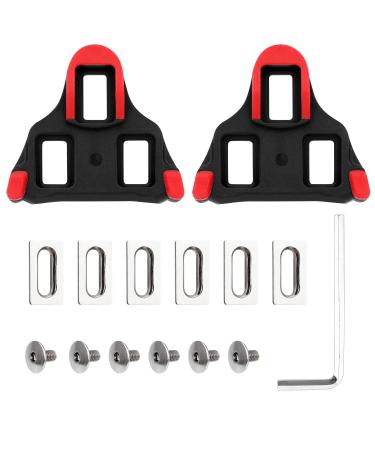SPD Bike Cleats for Cycling, 6 Degree Float Bicycle Cleats Compatible with SPD-SL Road Bike Pedals Shoes for Indoor & Outdoor Cycling Red