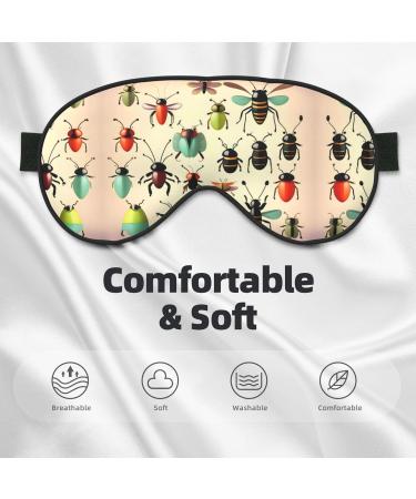Cartoon Small Insects Eye Mask - Soft Elastic & Adjustable Sleep Mask for Comfort - Unisex Nighttime Relaxation - Buy Online on GoSupps.com