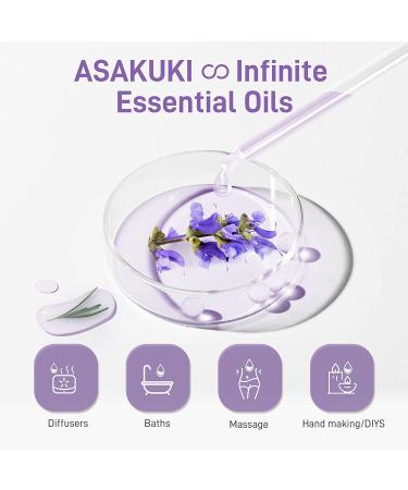 ASAKUKI Lavender Oil 4 Fl. Oz - Natural Therapeutic Grade Essential Oil for Diffuser, Home, Candle & Soap Making - YAHIME Infinite Series - Buy Online on GoSupps.com