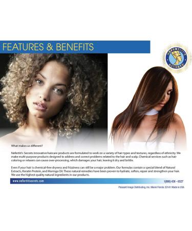 Nefertiti's Secrets Rejuvenating Treatment with Moringa Oil & Keratin | Energizing Conditioner for Dry & Damaged Hair | Hair Therapy 8 Oz - Buy Online on GoSupps.com