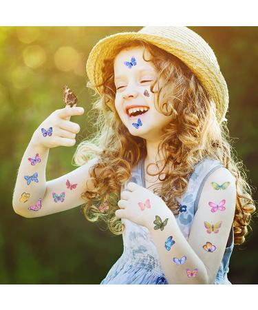 Prasacco 130 Glitter Butterfly Temporary Tattoos for Kids - Fake Tattoo Stickers for Girls - Perfect Butterfly Gifts for Birthday Party Favors - Buy Online on GoSupps.com