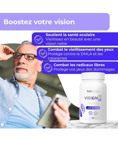 Vision 20/20: Natural Eye Health Supplement with Blueberry Lutein and Zeaxanthin - Promotes Clear Vision - 30 Vegan Capsules - Buy Online on GoSupps.com
