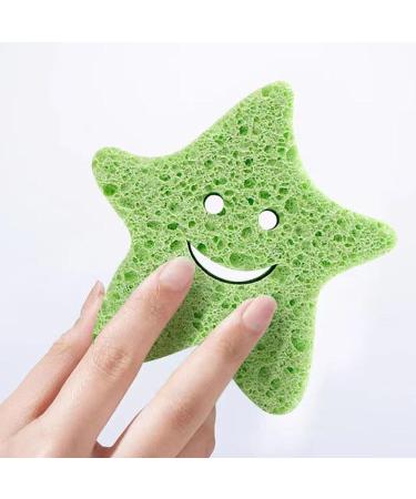 Baby Sponge for Bathing - Soft Wood Pulp Sponge Body Wash Scrubber - Dead Skin Remover Cute Body Scrubber Shower Sponge Bath Rub for Kids Baby Toddler Children Green - Buy Online on GoSupps.com