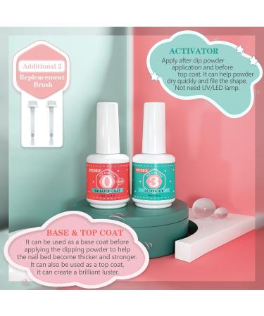Buy Dip Powder Liquid Set - 2 in 1 Base & Top Coat + Activator for DIY Nail Art & French Manicure - International Shipping Available - Buy Online on GoSupps.com