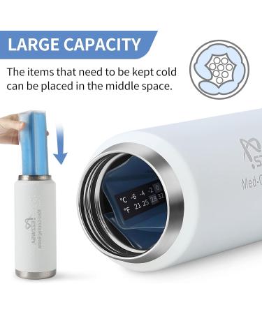 Portable Insulin Cooler Travel Case Diabetic Insulin Vial Carrying Case Insulin Pen Cooler Bottle Big Capacity Insulated Steel The Vacuum Thermos Bottle and Biogel Pack - Buy Online on GoSupps.com