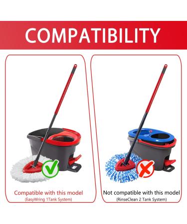 4 Pack O Cedar EasyWring Spin Mop Refills - Microfiber Replacement Heads for Triangle Spin Mop - Easy Cleaning Floor Mop Set with Rotating Base (White) - Buy Online on GoSupps.com