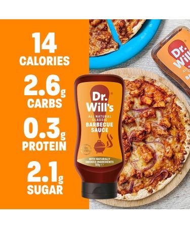 Dr Will's BBQ Sauce in Easy Squeeze Bottle | No Preservatives Naturally Sweetened - 500 g (Pack of 2) BBQ 500 g (Pack of 2) - Buy Online on GoSupps.com
