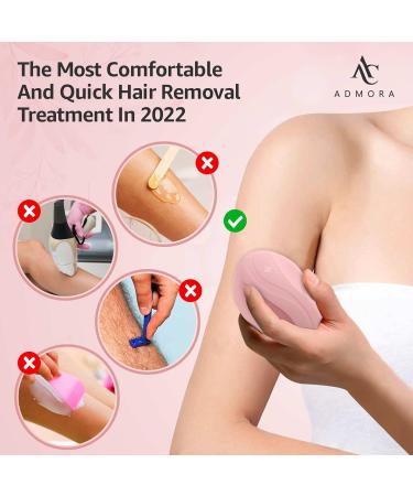 ADMORA Crystal Hair Remover - Nano Crystal Exfoliation Tool for Painless Hair Removal, Men & Women - Fast, Easy & Gentle Stone for Silky Smooth Skin - Pink - Buy Online on GoSupps.com