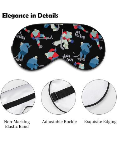 Ice Hockey Players Sleep Mask Eye Cover for Sleeping Blindfold with Adjustable Strap Blocks Light Night Travel Nap for Men Women - Buy Online on GoSupps.com