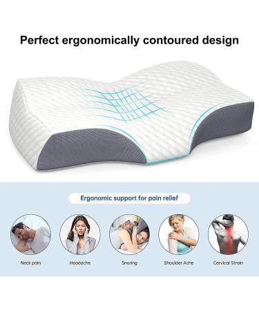 Sigoods Contour Memory Foam Pillow - Ergonomic Cervical Support for Neck & Shoulder Pain Relief | 3D Massage Units | Ideal for Side, Back, & Stomach Sleepers - Buy Online on GoSupps.com