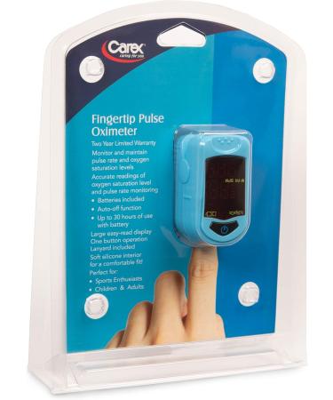 Buy Carex Finger Pulse Oximeter - Accurate Oxygen Saturation Monitor for Adults & Kids - Includes Lanyard | Fast International Shipping - Buy Online on GoSupps.com