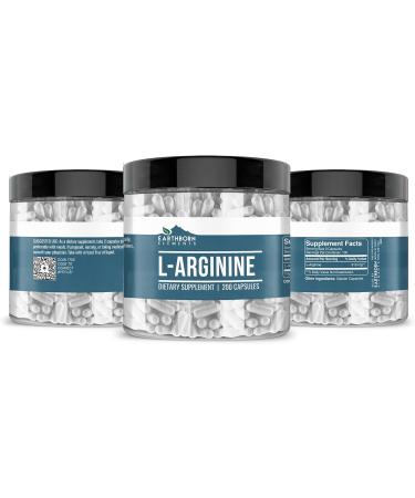 Earthborn Elements L-Arginine Pure & Undiluted No Additives (200 Capsules) 200 Count (Pack of 1) - Buy Online on GoSupps.com