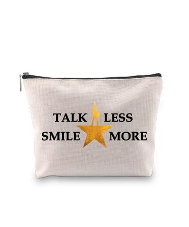 Hamilton Music Cosmetic Bag with Inscription "My Thoughts Have Been Replaced by Hamilton Lyrics Talk Less Smile More EU"
