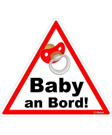 Easyprint24de 1 Auto sticker Baby on board I KFZ_223 I 16 x 14 cm tall I girl sticker with pacifier i Note sticker Caution triangular weatherproof