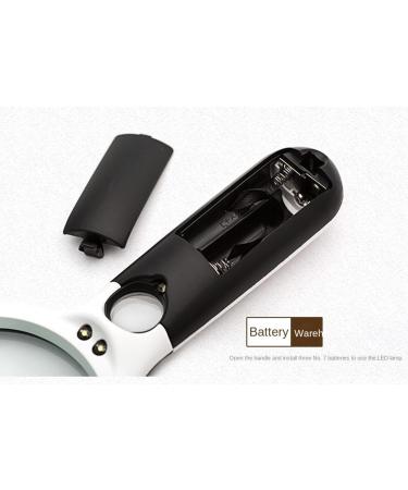 Double Lens with 3 LED Lights Racket Handheld high Power Reading Plastic Magnifying Glass with Lights 6902white free - Buy Online on GoSupps.com