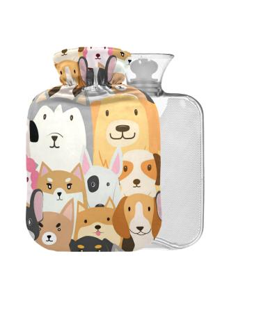 Hot Water Bottle for Dogs with Cover 1L Small Hot Water Bag for Pain Relief Back Pain Hot and Cold Therapy BPA Free