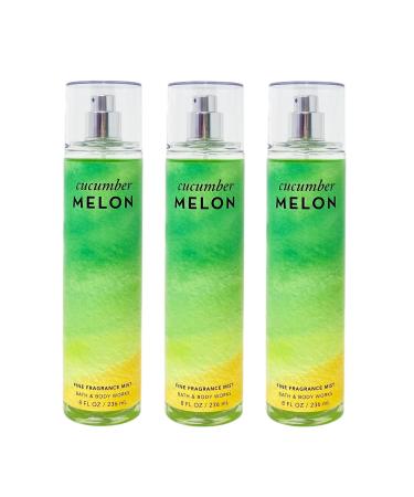 Bath & Body Works Cucumber Melon 3 Pack Fine Fragrance Mist Gift Set - Full Size
