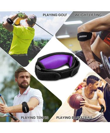 AVIDDA Tennis Elbow Support Strap 2 Packs Adjustable Elbow Brace with Compression Pad for Tennis Elbow Golfers Elbow Pain Relief Men Women Purple 2 Pack Purple - Buy Online on GoSupps.com