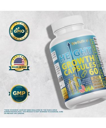 WELLUTION Bone Strength & Growth Support for Kids & Teens Calcium, Collagen, Vitamin D3 & Herbal Blend 60 Capsules, Non-GMO, Gluten-Free, Made in USA - Buy Online on GoSupps.com
